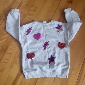 H&M Gray Sweatshirt with Pink and Purple Sequins